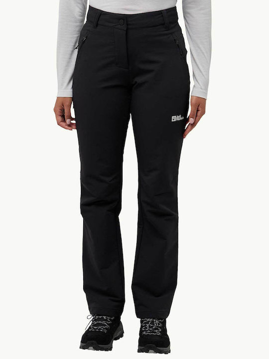 Jack Wolfskin Γυναικείο Μακρύ Παντελόνι Πεζοπορίας Μαύρο