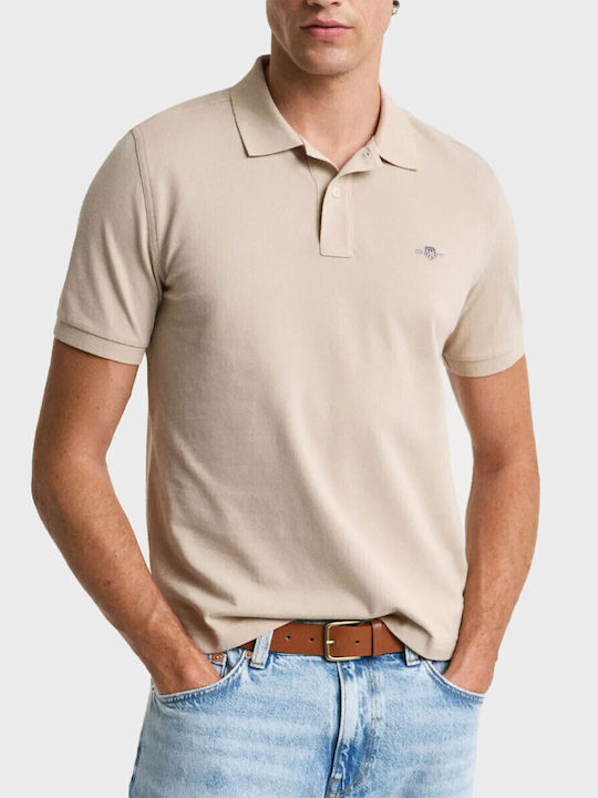 Gant Polo Kurzarmbluse Beige