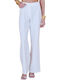 Women's High-waisted Fabric Trousers Flared Regular Fit White