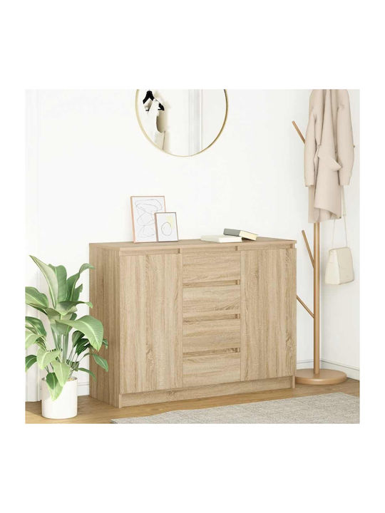 Office Storage Chipboard Drawer Coffee L100.5xW35xH76cm