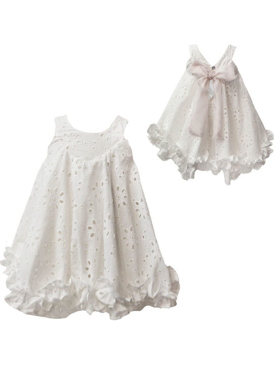 Children's Dress Sleeveless Lace White