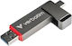 Verbatim Quickstick 128GB USB 2.0 Stick με σύνδεση USB-A & USB-C Γκρι