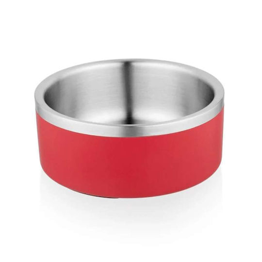 Edelstahl Schalen Futter für Hund & Katze 2x 16cm in Rot Farbe