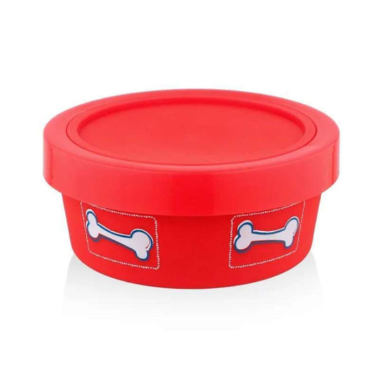 Edelstahl Schalen Futter & Wasser für Hund & Katze in Rot Farbe