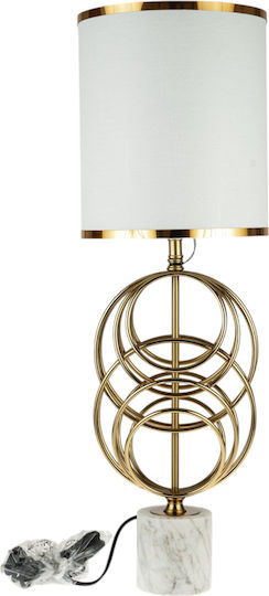 Zen Collection Tischlampe mit Gold Schirm und Weiß Basis