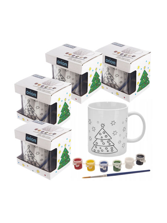 Painting Mug Paints 350ml Christmas Tree 4 Pieces