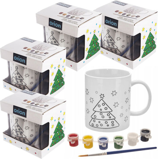 Painting Mug Paints 350ml Christmas Tree 4 Pieces