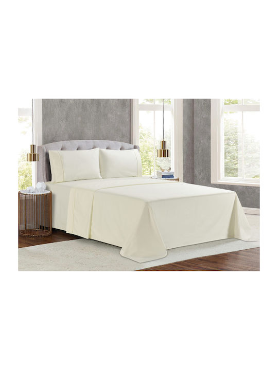 Liolios Home Sheet Sets Queen 245x270cm. Venice Ivory 4pcs