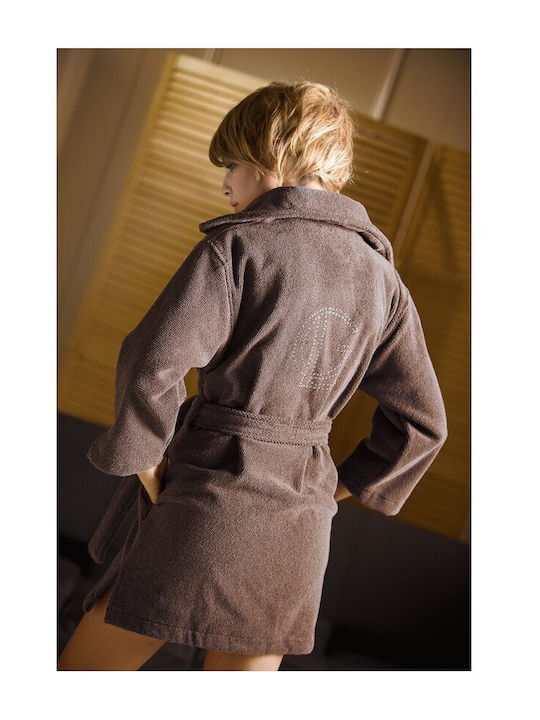Guy Laroche Lolita Bathrobe with Collar Beige