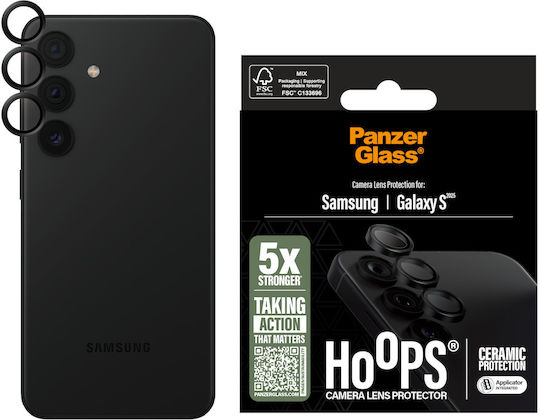 PanzerGlass Hoops Ceramic Προστασία Κάμερας Tempered Glass Μαύρο για το Samsung Galaxy S 2025