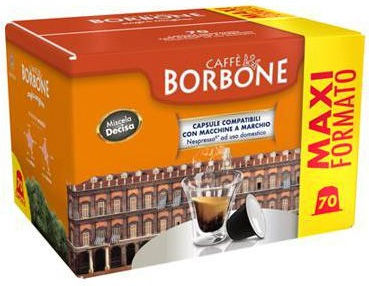 Caffe Borbone Kapseln Espresso Decisa Kompatibel mit Maschine Nespresso 70Mützen