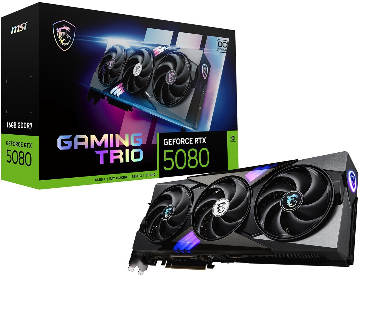 MSI GeForce RTX 5080 16GB GDDR7 Gaming Trio OC Κάρτα Γραφικών