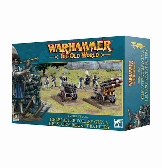 Warhammer Старият свят Империя Човек Хелбластър Волей Пушка и Хелсторм Ракетна Батерия