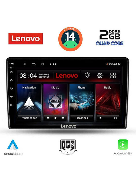 Lenovo Ηχοσύστημα Αυτοκινήτου για Toyota Auris 2007-2012 (Bluetooth/USB/WiFi/GPS/Apple-Carplay/Android-Auto) με Οθόνη Αφής 9"
