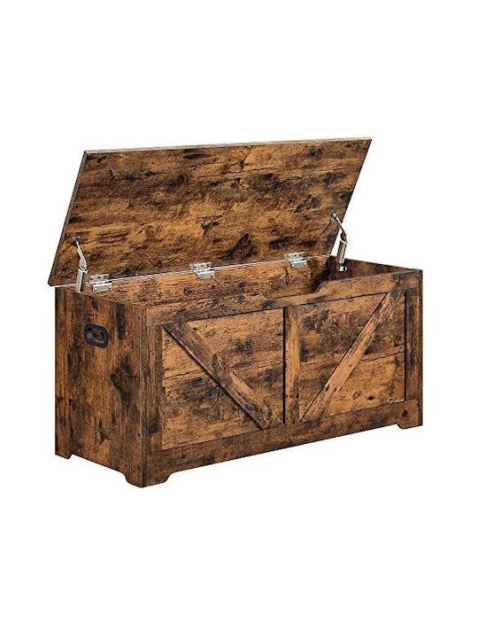 Songmics Μπαούλο Ξύλινο 100x40x46εκ. Καφέ