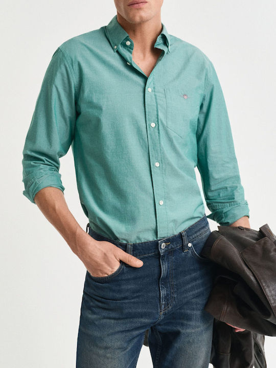 Gant Long-sleeved Cotton Shirt Green, Deep Green
