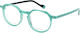 Dutz 2251 C55 Unisex Round Turquoise Prescription Glasses