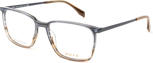 Dutz 2286 C45 Men's Square Prescription Glasses Blue-Brown