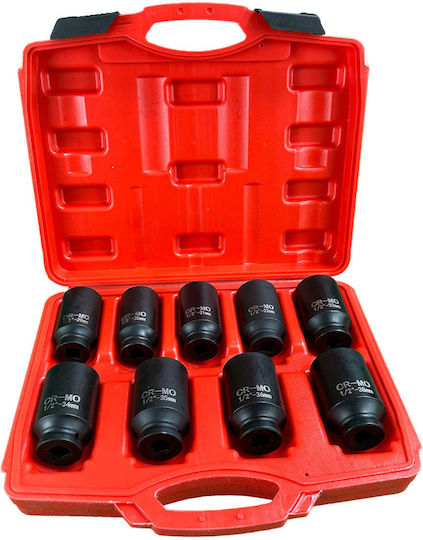 1/2" Impact Socket Set Planetary Gears 9 Pieces 29-38mm Psa Vag Bmw Gebo Tools