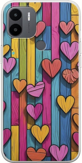 Valentine's Day Wooden Love Xiaomi Redmi A1 Plus Flexible TPU Transparent Silicone Case