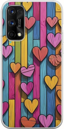 Valentine's Day Wooden Love Realme 7 5g Flexible TPU Transparent Silicone Case