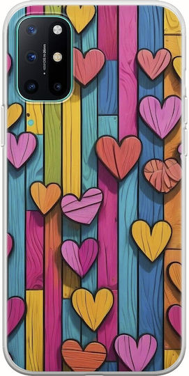 Valentine's Day Wooden Love Oneplus 8 Flexible TPU Transparent Silicone Case
