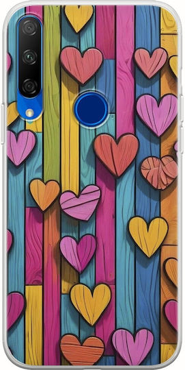Valentine's Day Wooden Love Huawei Honor 9x Flexible TPU Transparent Silicone Case