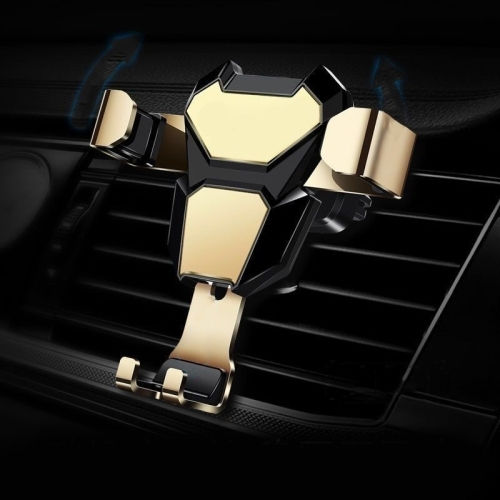 Universal Metal Car Mobile Mount with Anti-Slip Surface Gold