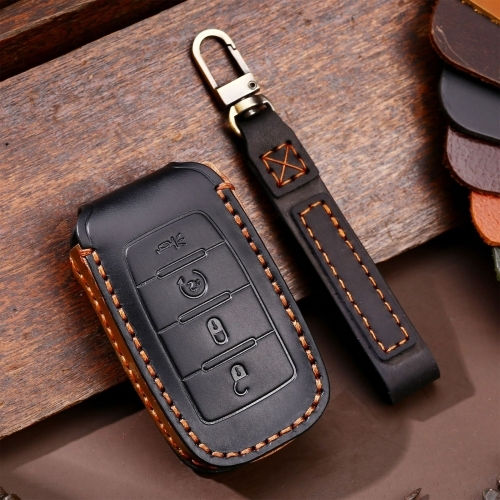 Dodge Ram 4 Tasten C161 Leder Autoschlüsselhülle Schwarz
