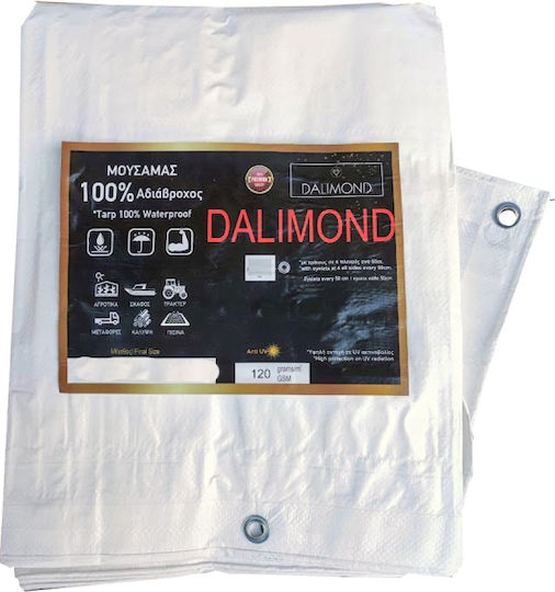 Dalimond Waterproof Tarpaulin 120gr/m² 15x10m. Light Type White