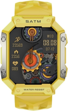 Pg333 1.91 Inch Waterproof Smart Sports Watch Support Heart Rate Monitoring Blood Pressure Monitoring Yellow