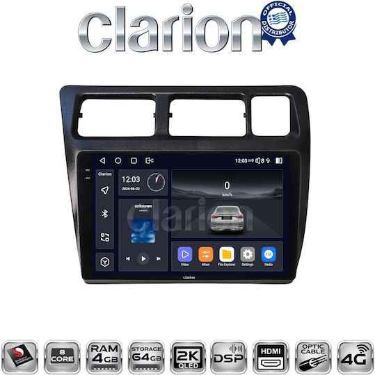 Clarion Auto-Audiosystem für Toyota Korolla 1992 > 1997 (Bluetooth/USB/WiFi/GPS/Apple-Carplay/Android-Auto)