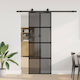 Sliding Door Hardware Set Black 76x205 Cm Tempe...