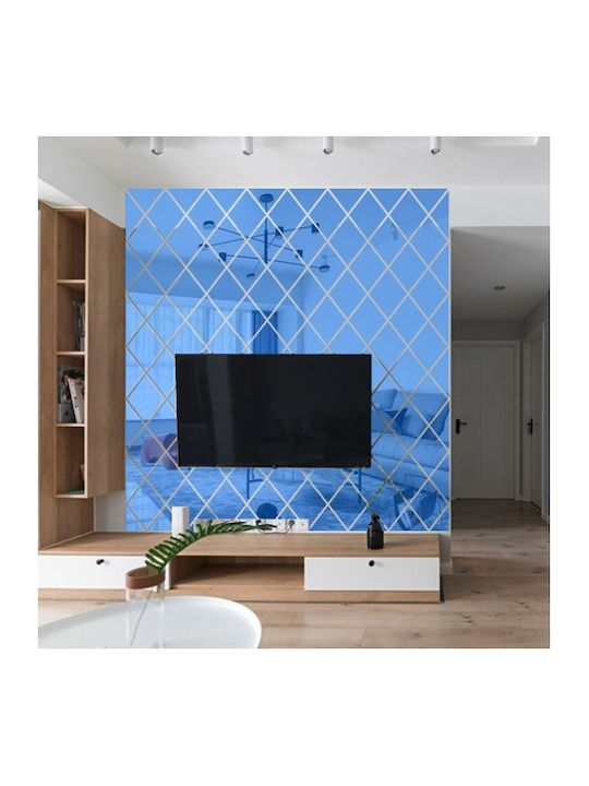 Decorative Acrylic Mirror Stickers Background Seam Rhombus Specification Blue Large