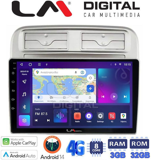 LM Digital Auto-Audiosystem für Fiat Großer Punkt / Linie 2005-2012 (Bluetooth/USB/WiFi/GPS/Apple-Carplay/Android-Auto)