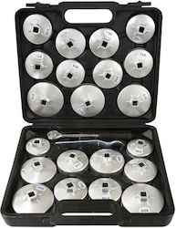 Set de Capace Filtru Ulei Auto din Aluminiu cu Clichet 1/2 23 Piese