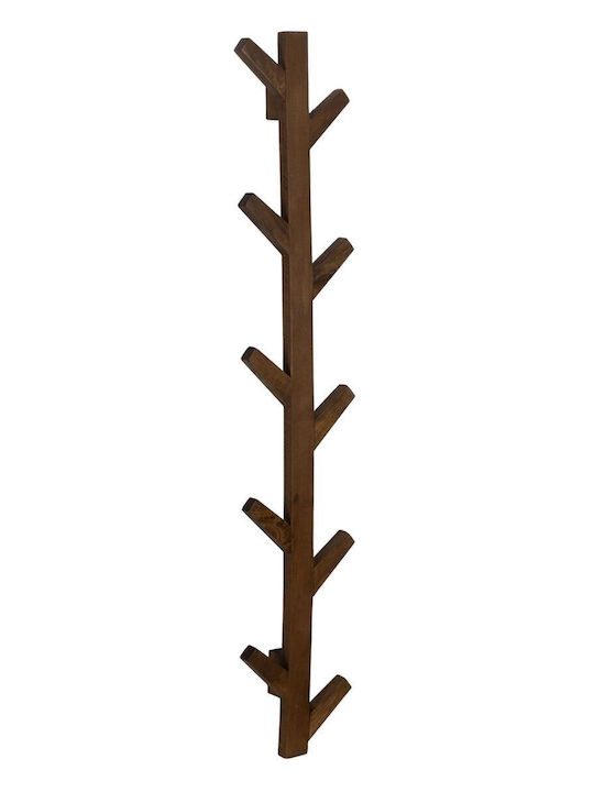 BigBuy Wooden Coat Rack Brown 123cm