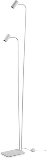 Ideal Lux Ginger Floor Lamp H211.5xW18cm. with Socket for Bulb GU10 White