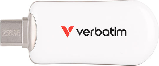 Verbatim 256GB USB 2.0 Stick with connection USB-C White