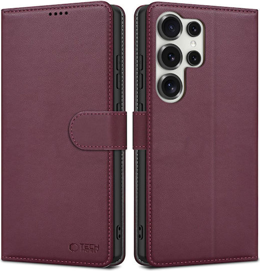 Tech-Protect Wallet Synthetic Leather Durable Magnetic Burgundy (Galaxy S25 Ultra)