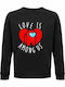 Unisex Bio-Sweatshirt "Liebe ist unter uns Valentinstag" Schwarz