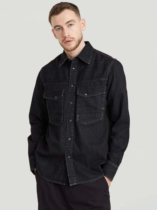 Dakota Langärmlig Jeans Hemd Schwarz