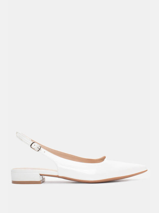 Luigi Patent Leather White Heels