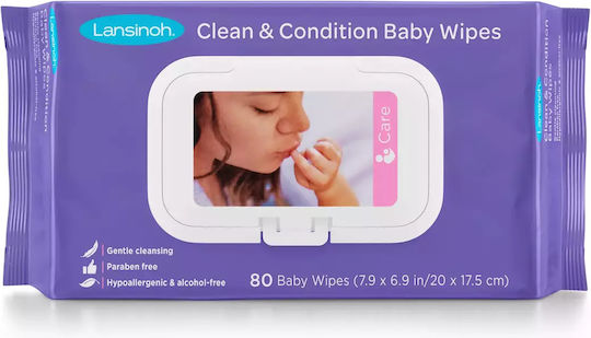 Lansinoh Babytücher ohne Alkohol & Parabene 80Stk