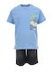 Kinder-Set mit Shorts Sommer 2Stück Sky blue, Black