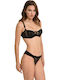 Miss Rosy Underwear Set with Bra & Brazil Black