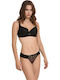 Miss Rosy Underwear Set with Bra & Brazil Black