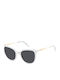 Polaroid Women's Sunglasses with White Plastic Frame and Gray Lens PLD4184/S/X VK6/M9