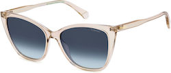 Polaroid Sunglasses Beige with Acetate Frame & Blue Lens