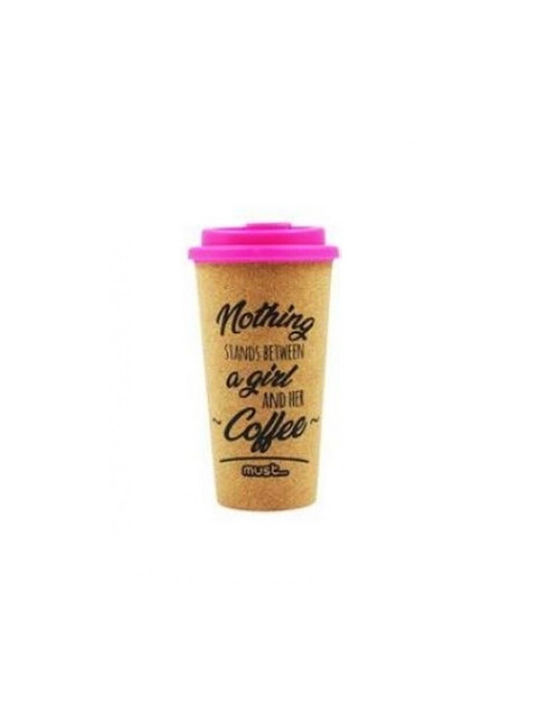 Must Eco-Friendly Cork Mug Must 480ml Fuchsia